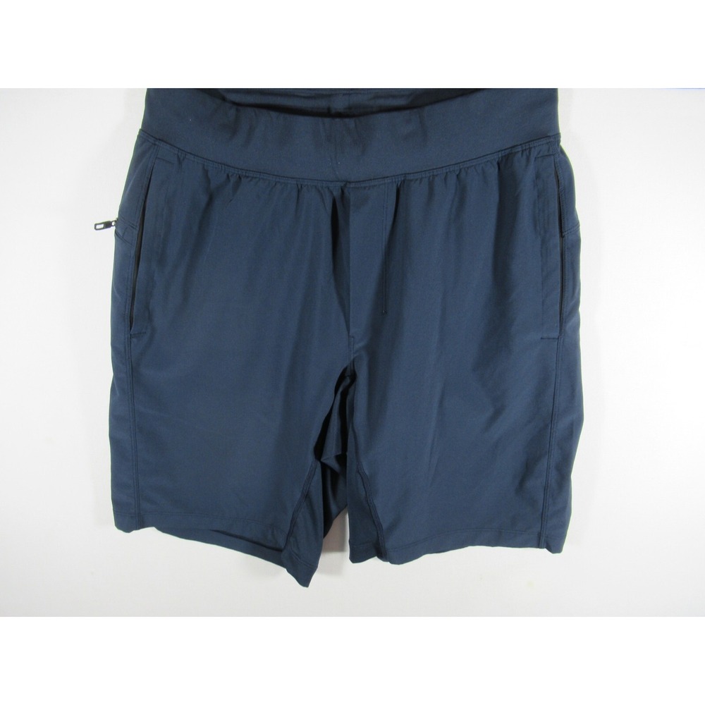 Lululemon T.H.E. Linerless Shorts Men Medium 9" Inseam Blue Pockets LM7Y48